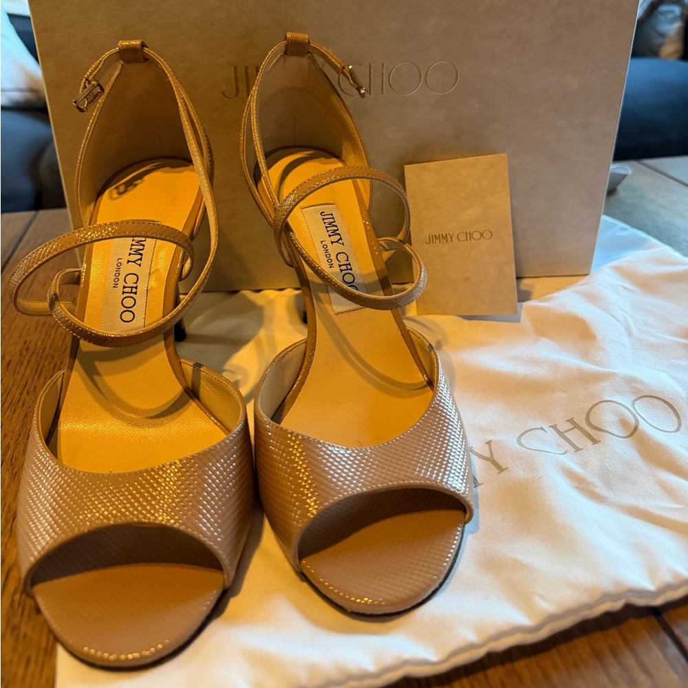 Jimmy Choo Emsy 85 Heel in Ballet Pink 37.5 with Dust Bag and Box